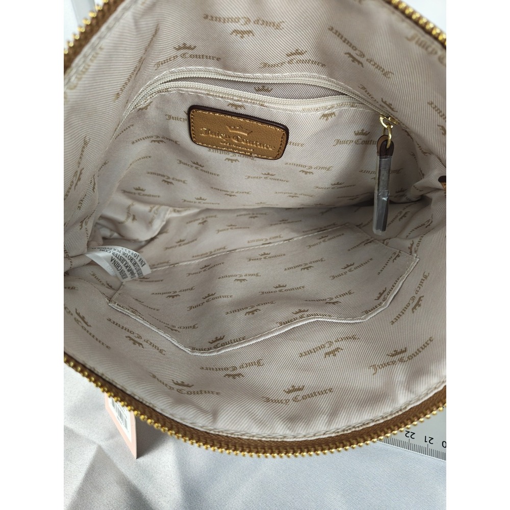 NWT Juicy Couture Yours Truly Tobacco Monogram Crossbody Bag Y2K Tan Gold Logo - Picture 9 of 11